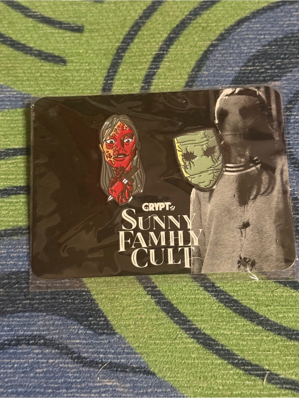 Loot Crate Sunny Family Cult Crypt TV Pin Back Card